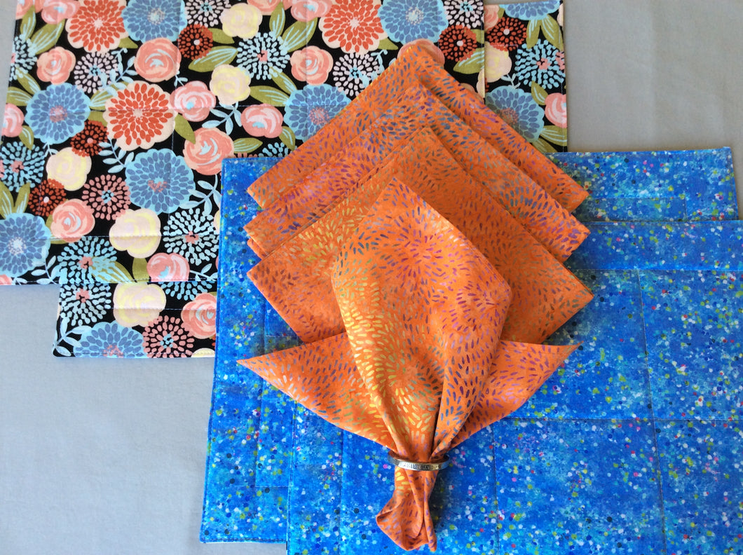 Coral, Copper and Blue